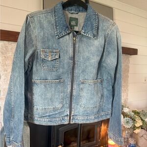 wild fable Light Blue Denim Zip-Front Jacket